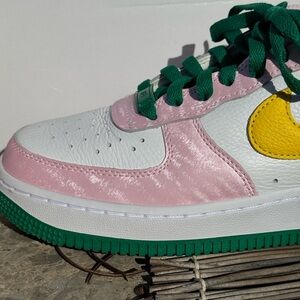 Custom Nike Air Force 1 Low size 7 Iridescent Pink, green, yellow. Tested once